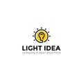 Bulb light logo. Creative idea logotype vector template.