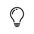 Bulb light vector icon. Lighting Electric lamp. Electricity, shine. Light Bulb icon vector, isolated on background. Bulb