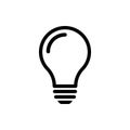 Bulb light vector icon. Lighting Electric lamp. Electricity, shine. Light Bulb icon vector, isolated on background. Bulb