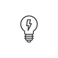 Bulb with lightning line icon