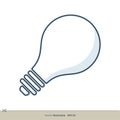 Bulb Line Art Icon Vector Logo Template Illustration Design. Vector EPS 10 Royalty Free Stock Photo