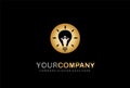 Bulb Logo Golden Design Silhouette Concept Element Royalty Free Stock Photo