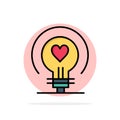 Bulb, Love, Heart, Wedding Abstract Circle Background Flat color Icon Royalty Free Stock Photo