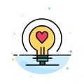 Bulb, Love, Heart, Wedding Abstract Flat Color Icon Template Royalty Free Stock Photo