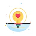 Bulb, Love, Heart, Wedding Abstract Flat Color Icon Template Royalty Free Stock Photo