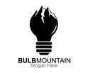 Bulb mountain logo design concept stock vector