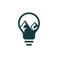 Bulb mountain logo design illustration template design, suitable for your company Royalty Free Stock Photo