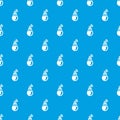 Bulb pattern vector seamless blue Royalty Free Stock Photo