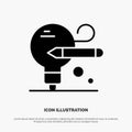 Bulb, Pencil, Education solid Glyph Icon vector Royalty Free Stock Photo