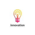 Bulb People Innovator Logo Design Royalty Free Stock Photo