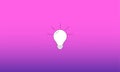 Bulb on a pink and purple gradient background. Concept of innovation and enterprising women. Vector illustration