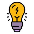 Bulb quest idea icon color outline vector