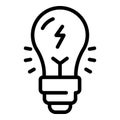 Bulb quest idea icon, outline style
