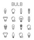 Bulb related vector icon set.