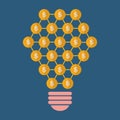 bulb shape coins money finance icons flat design Royalty Free Stock Photo