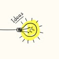 Sketch of bulb icon with idea concept, Hand drawn Royalty Free Stock Photo