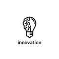Bulb Smart Brain Innovation Logo Royalty Free Stock Photo