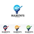 Bulb Stats Logo Design Template Royalty Free Stock Photo