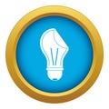 Bulb sticker icon blue vector isolated