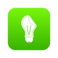 Bulb sticker icon digital green