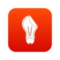 Bulb sticker icon digital red