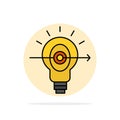 Bulb, Success, Focus, Business Abstract Circle Background Flat color Icon