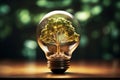 bulb tree concept, AI generated Royalty Free Stock Photo