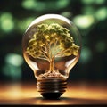 bulb tree concept, AI generated Royalty Free Stock Photo