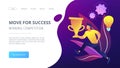 Move for success and winning competition landing page. Royalty Free Stock Photo