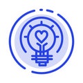 Bulb, Valentine, Light, Light Bulb, Tips Blue Dotted Line Line Icon