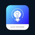 Bulb, Valentine, Light, Light Bulb, Tips Mobile App Button. Android and IOS Glyph Version