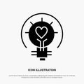 Bulb, Valentine, Light, Light Bulb, Tips solid Glyph Icon vector