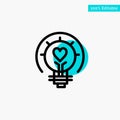 Bulb, Valentine, Light, Light Bulb, Tips turquoise highlight circle point Vector icon