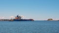 Bulk Coal Carrier Leaving Newcastle Harbour, Australia