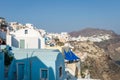 Buldings in Cliffside from Oia, Santorini in Greece.