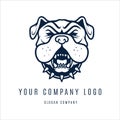 buldog dog animal minimalism black and white logo