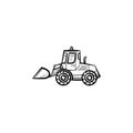 Buldozer hand drawn sketch icon. Royalty Free Stock Photo