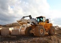 Buldozer in quarry Royalty Free Stock Photo