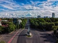 Bulevardul Aviatorilor Statuia aviatorilor Televiziune Aerial view few clouds clear sky Royalty Free Stock Photo