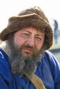 Bulgar, Russian Federation - August 2018, - a man in a national costume at a medieval festival