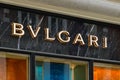 Bulgari luxury fashion house sign in New Bond Street London