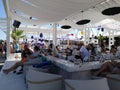 Bulgaria. Black Sea, beach bar in the resort of Sunny Beach Royalty Free Stock Photo