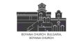 Bulgaria, Boyana Church travel landmark vector illustration