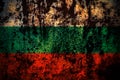 Bulgaria, Bulgarian flag on grunge metal background texture with scratches and cracks Royalty Free Stock Photo