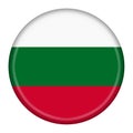 Bulgaria button flag 3d illustration with clipping path