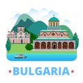 Bulgaria country design template. Flat style vecto