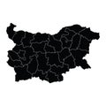 Bulgaria country map vector with regional areas
