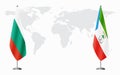 Bulgaria and Equatorial Guinea flags for official meeting