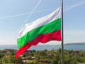 Bulgaria Flag Against City Varna at summer day Royalty Free Stock Photo