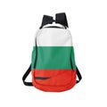 Bulgaria flag backpack isolated on white